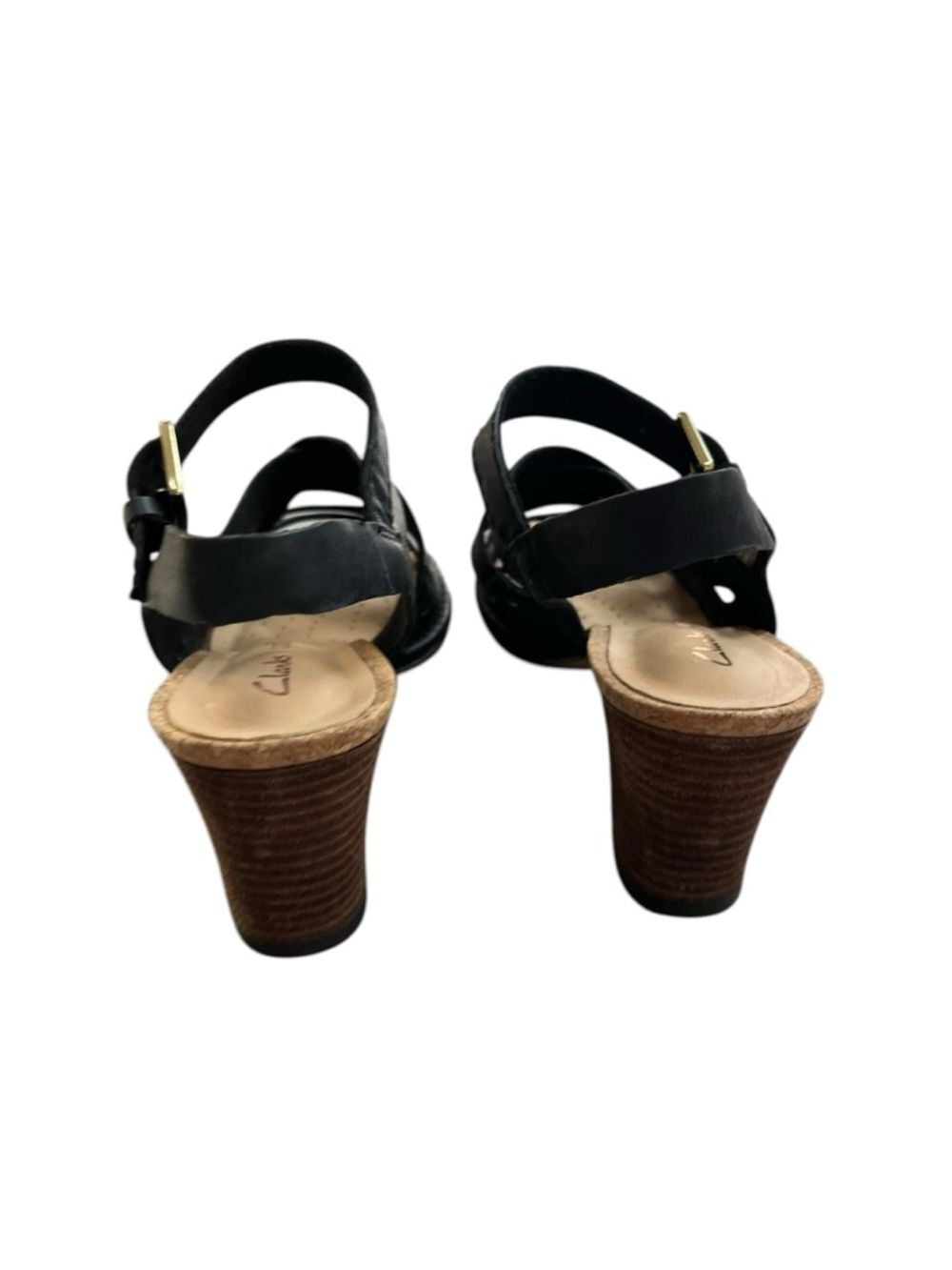 CLARKS PLUS CUSHION STRAPPY SANDAL HEEL Size 7 - Picture 5 of 8